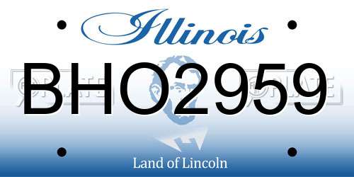 BHO2959 Illinois License Plate