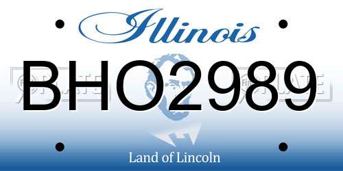 BHO2989 Illinois License Plate