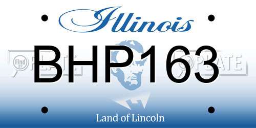 BHP163 Illinois License Plate