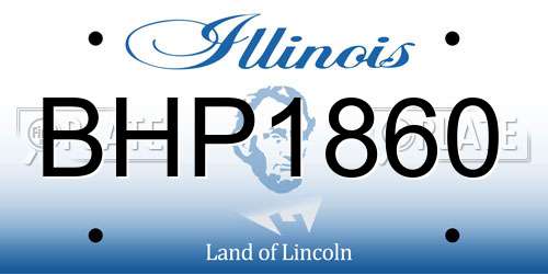BHP1860 Illinois License Plate