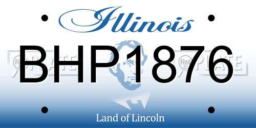 BHP1876 Illinois License Plate