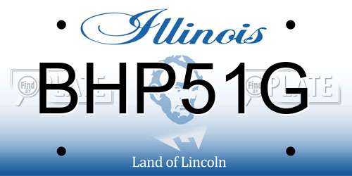 BHP51G Illinois License Plate