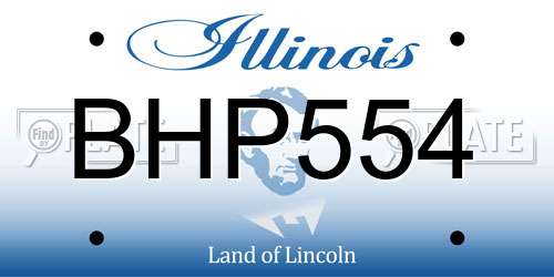 BHP554 Illinois License Plate