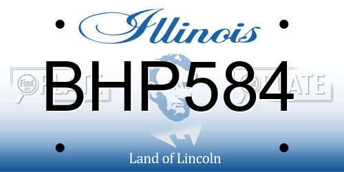 BHP584 Illinois License Plate