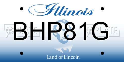 BHP81G Illinois License Plate