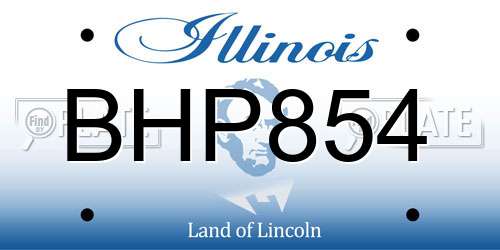 BHP854 Illinois License Plate