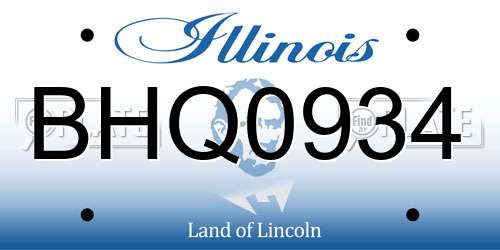 BHQ0934 Illinois License Plate