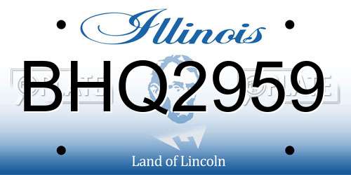 BHQ2959 Illinois License Plate