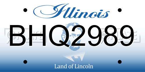 BHQ2989 Illinois License Plate