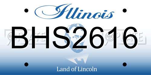 BHS2616 Illinois License Plate