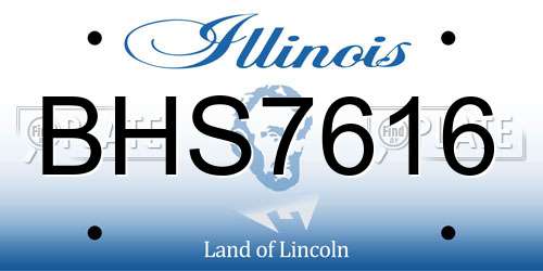 BHS7616 Illinois License Plate