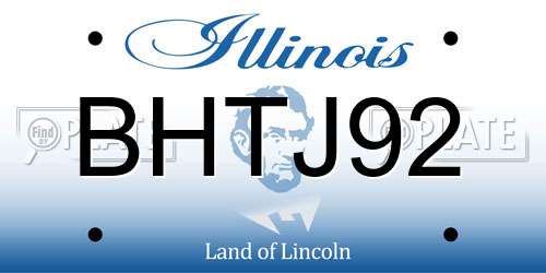 BHTJ92 Illinois License Plate