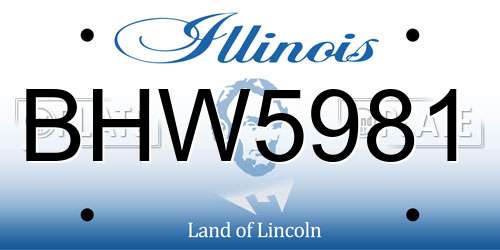 BHW5981 Illinois License Plate