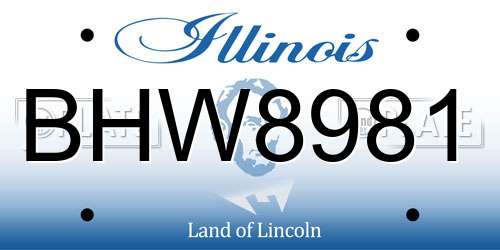 BHW8981 Illinois License Plate