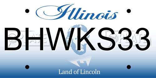 BHWKS33 Illinois License Plate