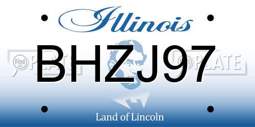 BHZJ97 Illinois License Plate