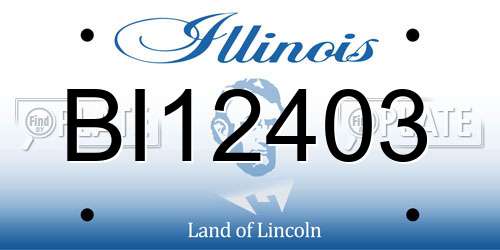 BI12403 Illinois License Plate