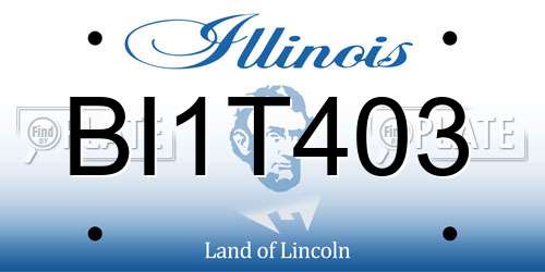 BI1T403 Illinois License Plate