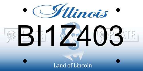 BI1Z403 Illinois License Plate