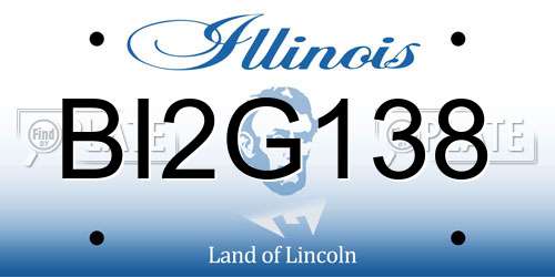 BI2G138 Illinois License Plate