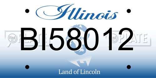 BI58012 Illinois License Plate