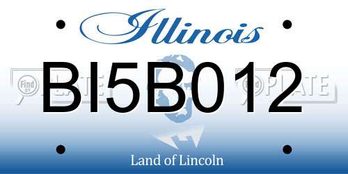 BI5B012 Illinois License Plate
