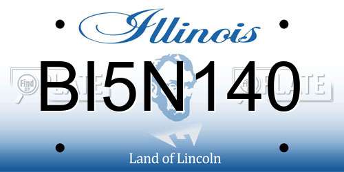 BI5N140 Illinois License Plate