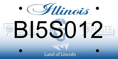 BI5S012 Illinois License Plate