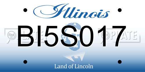 BI5S017 Illinois License Plate