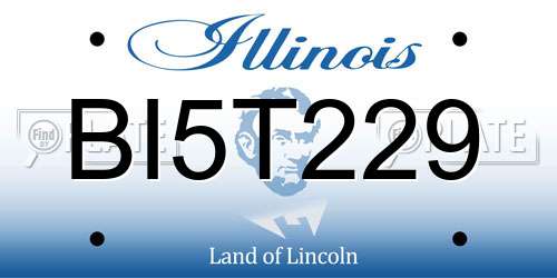 BI5T229 Illinois License Plate