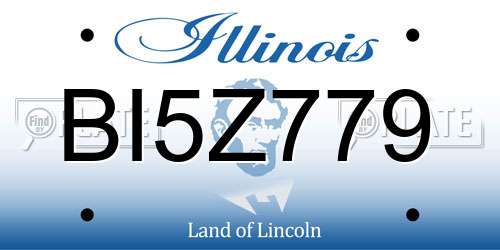 BI5Z779 Illinois License Plate