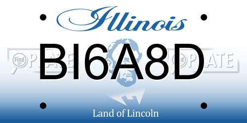 BI6A8D Illinois License Plate