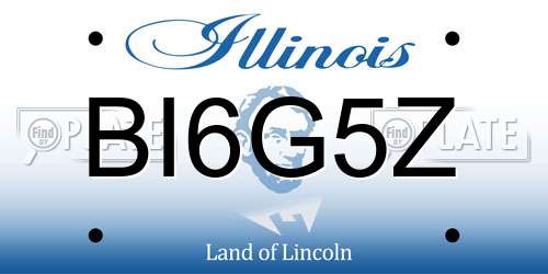 BI6G5Z Illinois License Plate