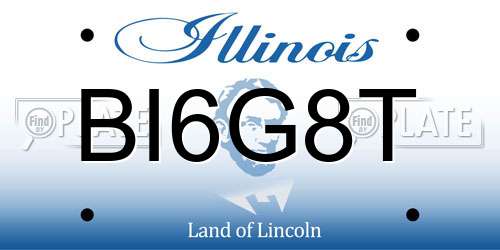 BI6G8T Illinois License Plate