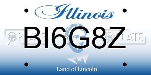 BI6G8Z Illinois License Plate