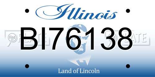 BI76138 Illinois License Plate