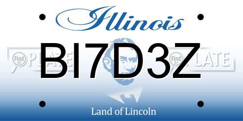 BI7D3Z Illinois License Plate