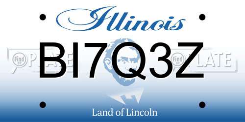 BI7Q3Z Illinois License Plate