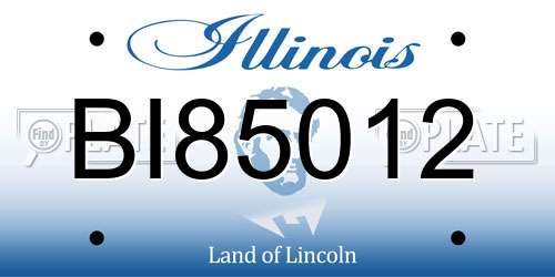 BI85012 Illinois License Plate