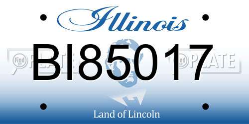 BI85017 Illinois License Plate