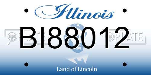 BI88012 Illinois License Plate