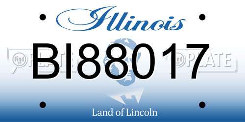 BI88017 Illinois License Plate