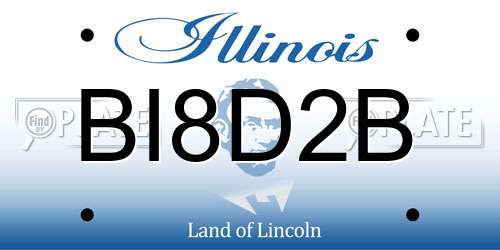 BI8D2B Illinois License Plate