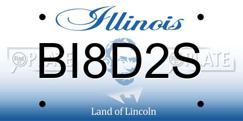 BI8D2S Illinois License Plate