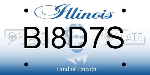 BI8D7S Illinois License Plate