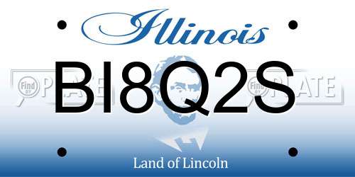 BI8Q2S Illinois License Plate