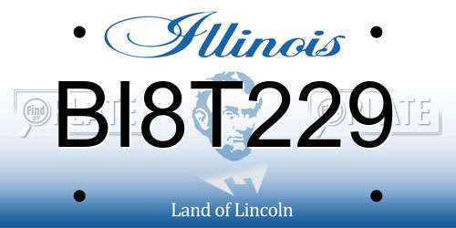 BI8T229 Illinois License Plate