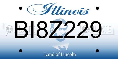 BI8Z229 Illinois License Plate
