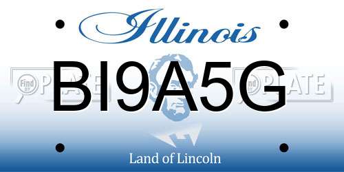 BI9A5G Illinois License Plate