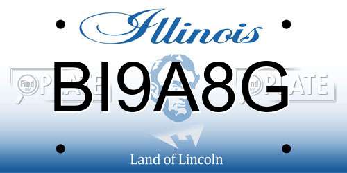 BI9A8G Illinois License Plate